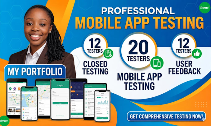 provide 12 testers closed testing 20 testers mobile app testing 12 testers
