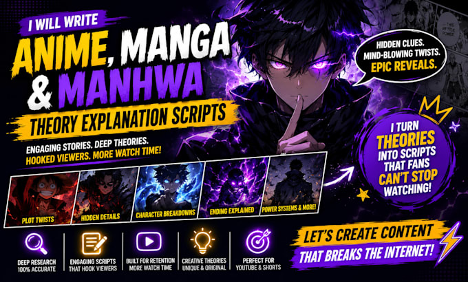 write theory explanation scripts for manga anime manhwa