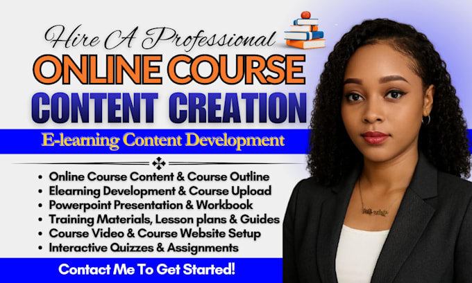 create online course content creation, elearning course curriculum, lesson plan