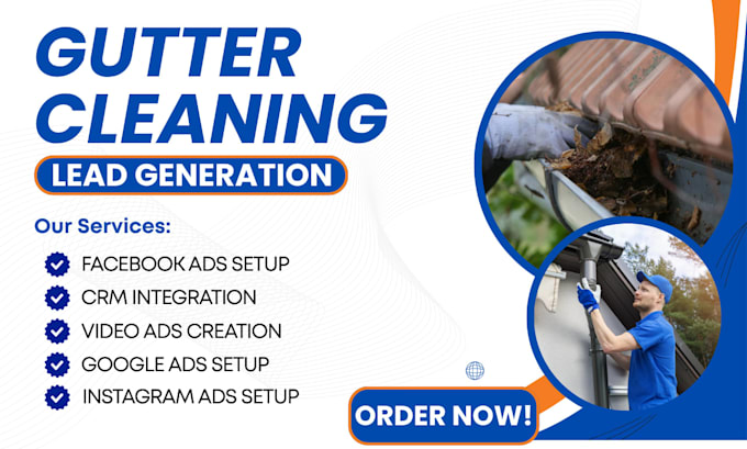 gutter cleaning lead, gutter cleaning facebook ads, google ads, video ads