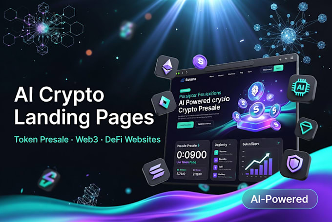ai crypto landing page, token presale website, web3 website design, defi website
