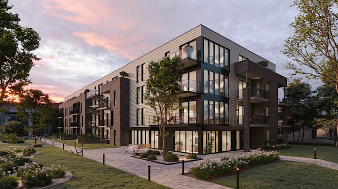 reinvent 3dtownhouse building,lakeside layout,aerial master plan render,d5lounge