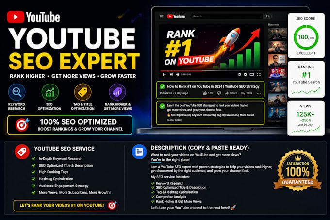 handle your youtube SEO and scriptwriting