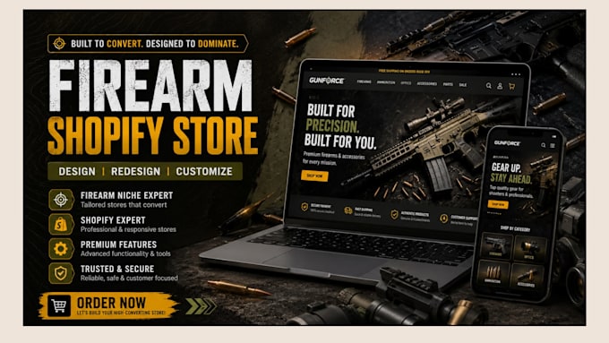 design firearm shopify store firearm website gun website shopify store