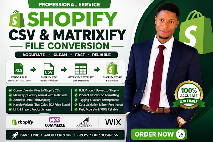 create shopify CSV and matrixify product upload files