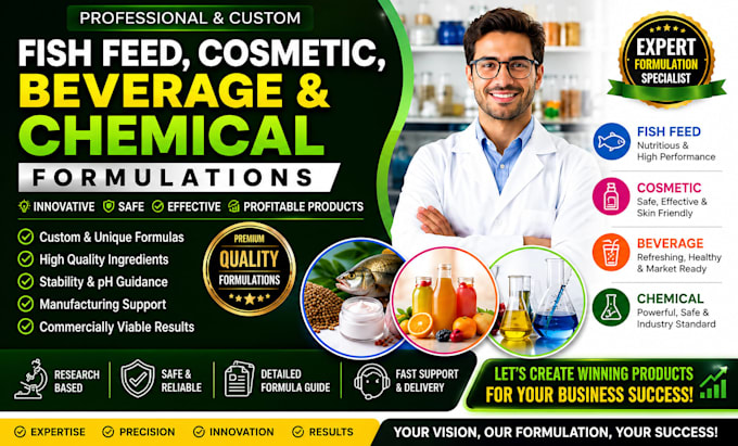 develop professional cosmetic and beverage chemical formulations