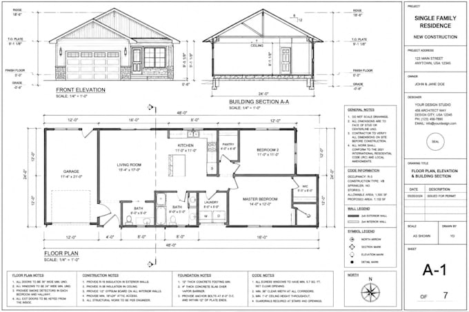 draw city permit ready 2d floor plan for house plans adu garage conversion