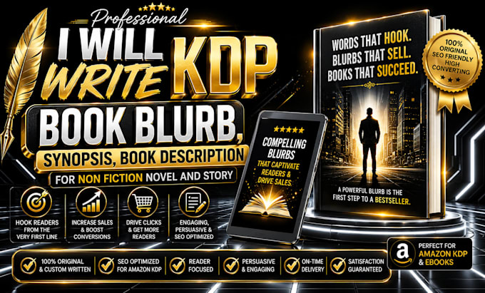write KDP book blurb, synopsis, book description for non fiction novel and story