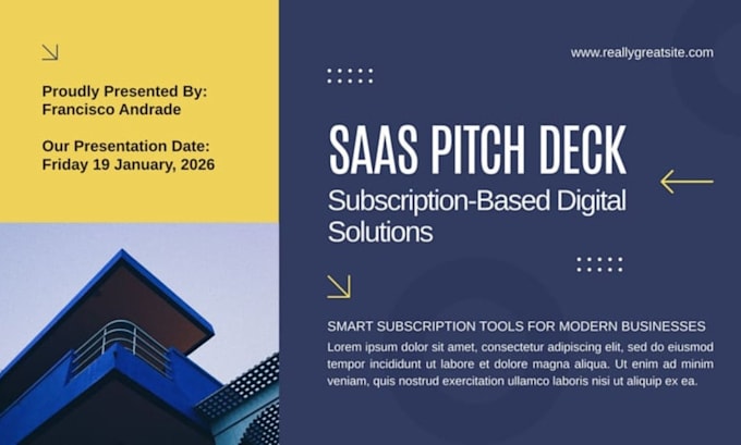 create a saas startup investor pitch deck presentation