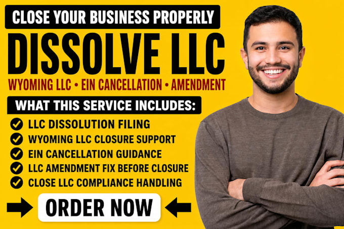 dissolve llc close llc ein cancellation wyoming llc amendment