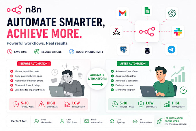 build n8n workflows and business automations