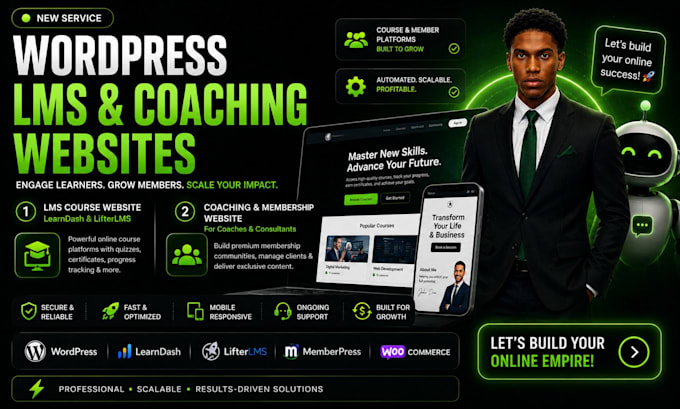 build a wordpress learndash or lifterlms course website for coaches and trainers