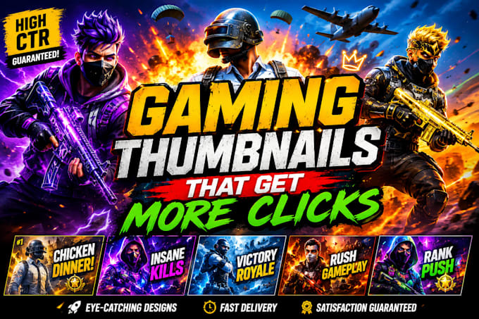 design modern clickable youtube thumbnails for more CTR