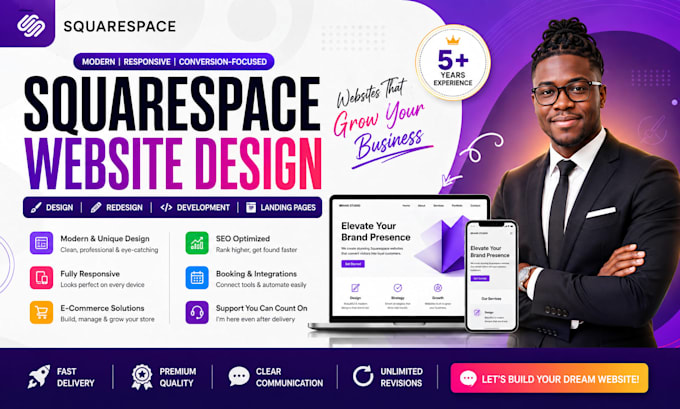 build squarespace website design, redesign squarespace and website development