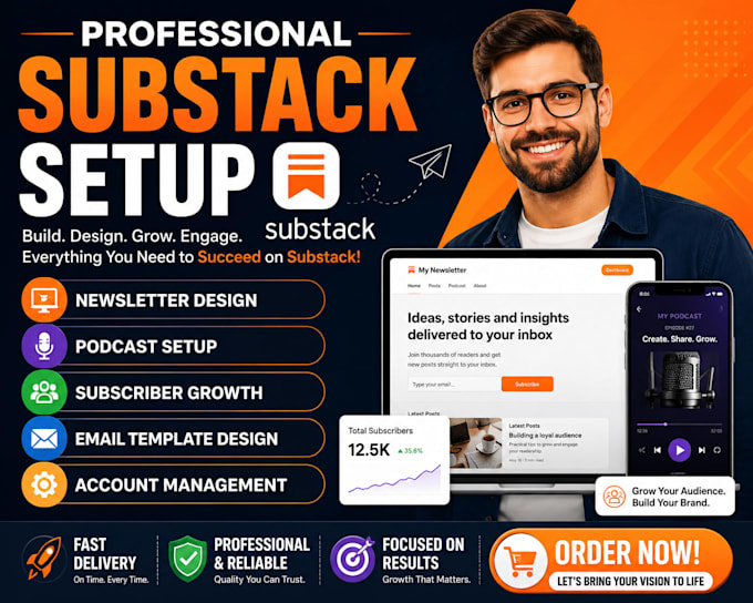 setup substack newsletter design podcast setup for account manage substack post