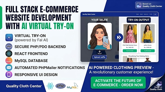 build a modern ecommerce website using PHP and react