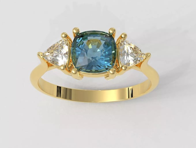 design custom 3d engagement ring cad, jewelry model and realistic rendering