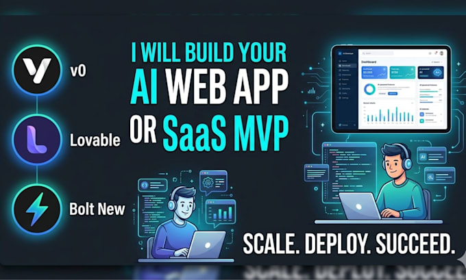 build an ai web app or saas mvp using v0, replit, lovable, and bolt new
