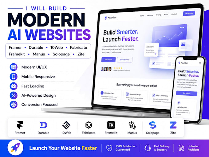 build framer durable 10web fabricate framekit manus solopage zite website