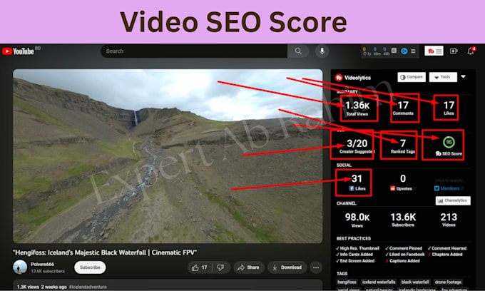 optimize your youtube video SEO title, description, tags and hashtags
