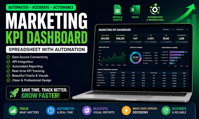 create marketing KPI dashboard spreadsheet with automation