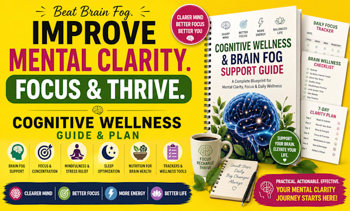 create a cognitive wellness and brain fog support guide and layout design