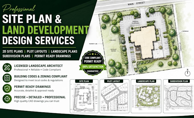 draft 2d site plan plot layout land subdivision landscape permit drawing autocad