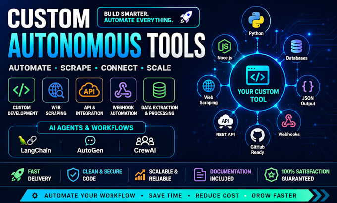 build custom automation tools with python nodejs autogen crewai for web scraping