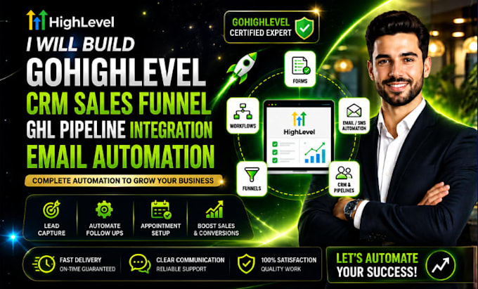 build gohighlevel crm sales funnel ghl pipeline integration email automation