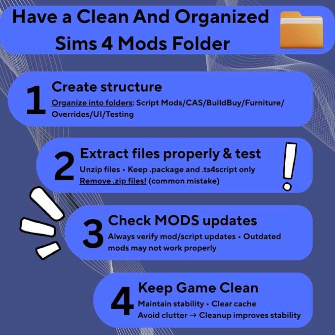 help you fix and organise your sims 4 mods and cc folder
