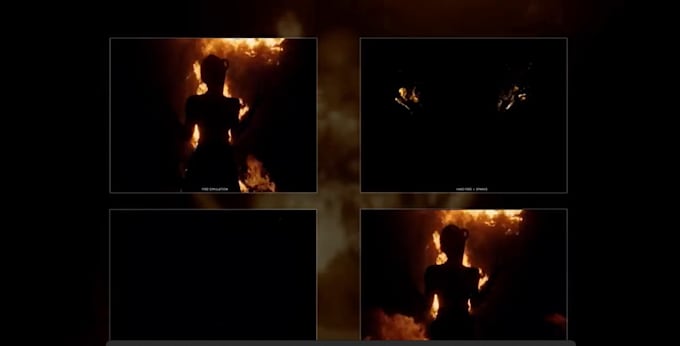 do cinematic vfx compositing, explosions, fire and gun effects