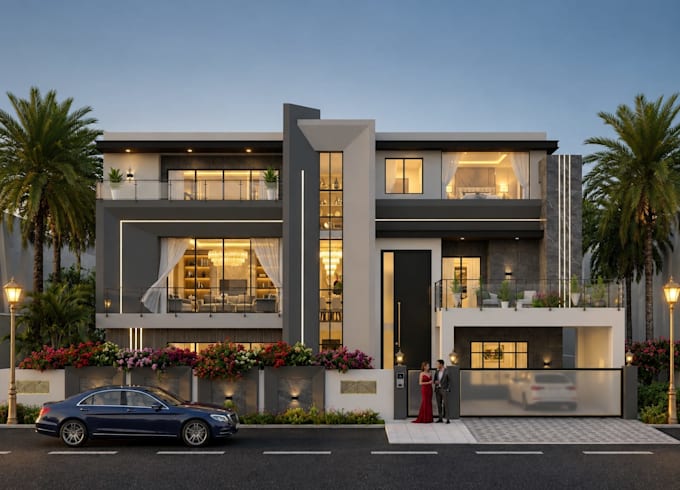 do realistic 3d architectural rendering and exterior 3d design