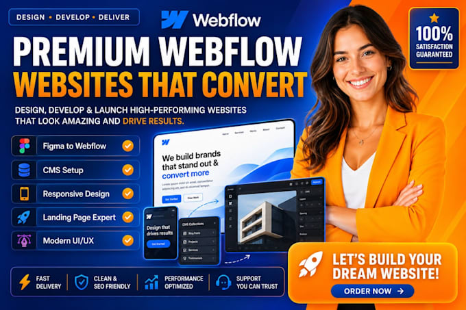 design develop webflow website figma to webflow cms landing page framer expert