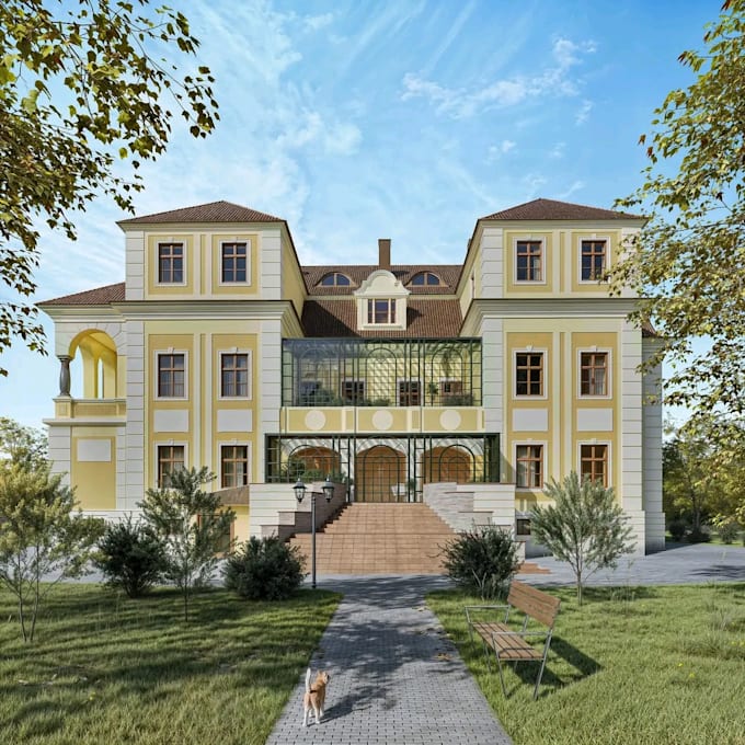 do 3d yard landscape rendering house terrace backyards 3d patio and decks models