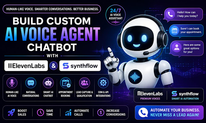 build custom ai voice agent chatbot with elevenlabs synthflow