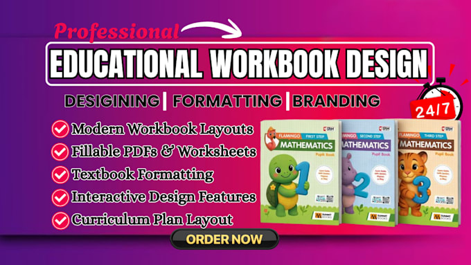 design, format educational workbook, curriculum plan, textbooks, activity books