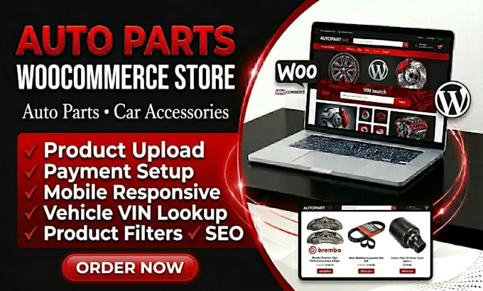 build auto part woocommerce website, auto website, car accessories website