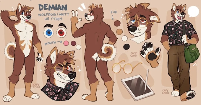 draw furry ref sheet reference sheet anthro ref sheet fursona character oc