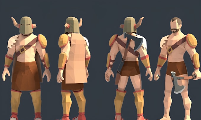 do 3d character modeling low poly for game asset, animation,and other in blender