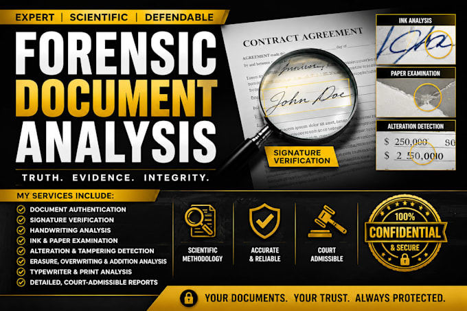 do forensic document analysis for forgery and alteration detection, report