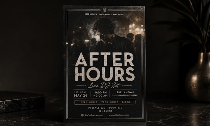 design a modern poster, flyer or promotional graphic