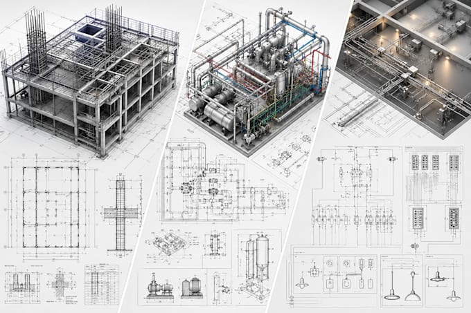 draft structural, mechanical, and electrical drawings