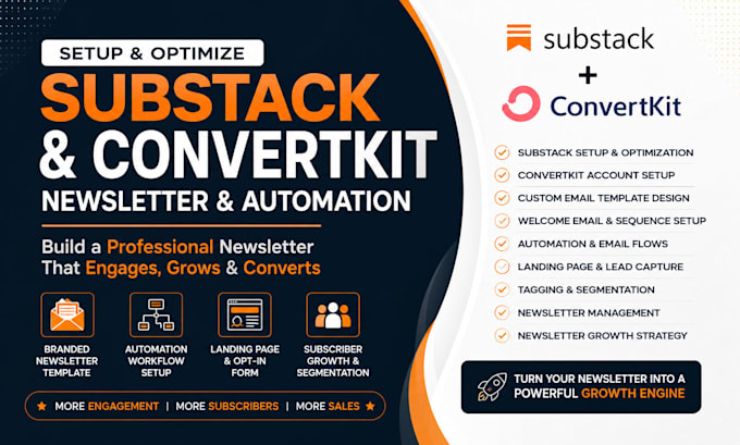 setup substack convertkit newsletter automation subscriber growth email campaign