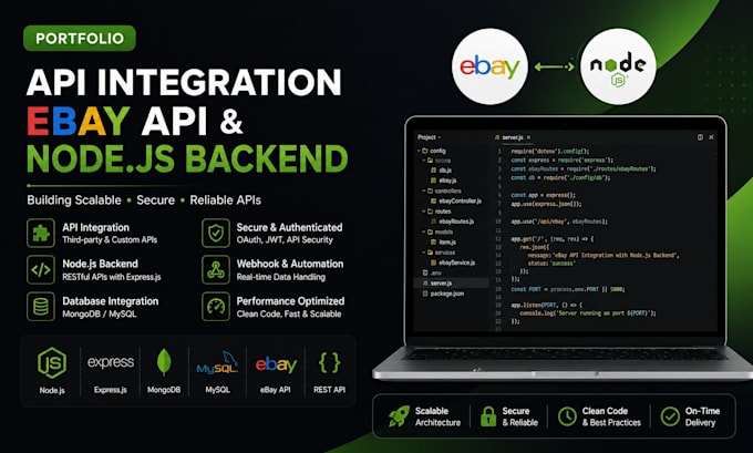 develop API integration ebay API and node js backend