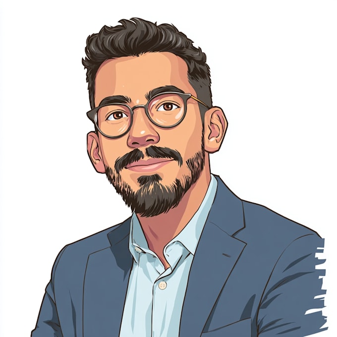 create a professional vector cartoon portrait avatar