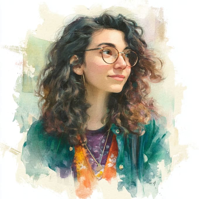 create a stunning watercolor friendship portrait