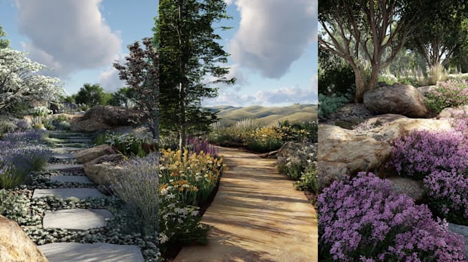 make a realistic landscape or background illustration