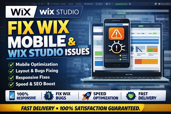 fix wix mobile, fix wix studio responsiveness, bugs and layout issues