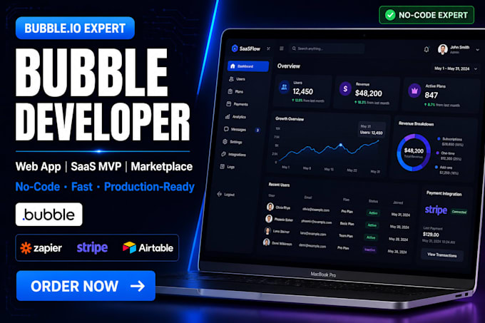 be your bubble developer no code bubble io saas mvp app api integration supabase