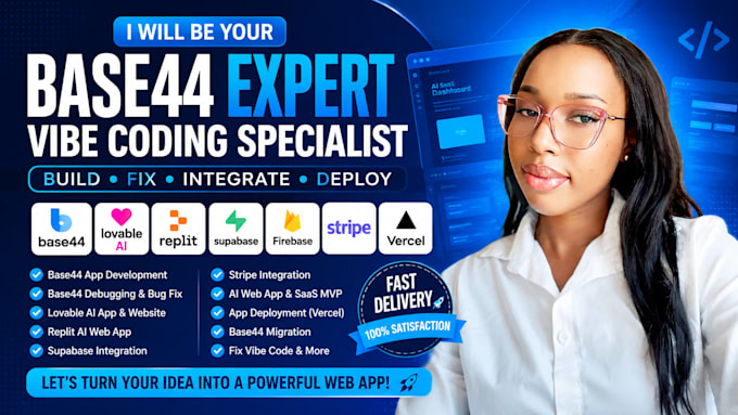 be base44 expert vibe coding web app lovable ai replit supabase developer
